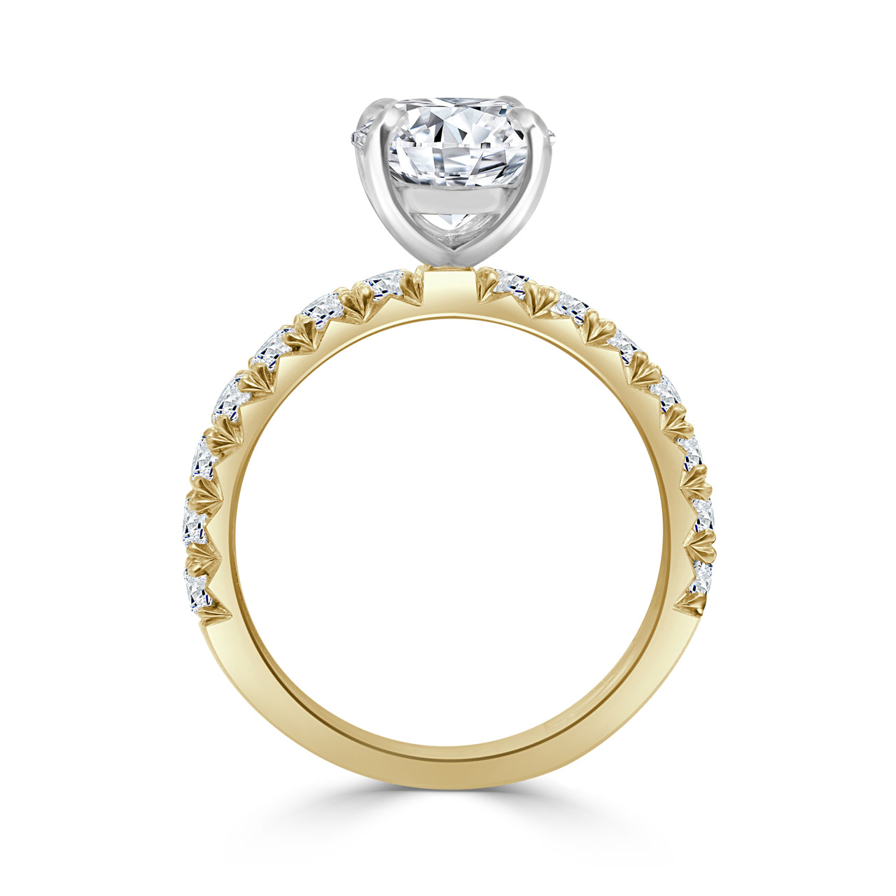 3.15ct Oval cut lab grown diamond engagement ring