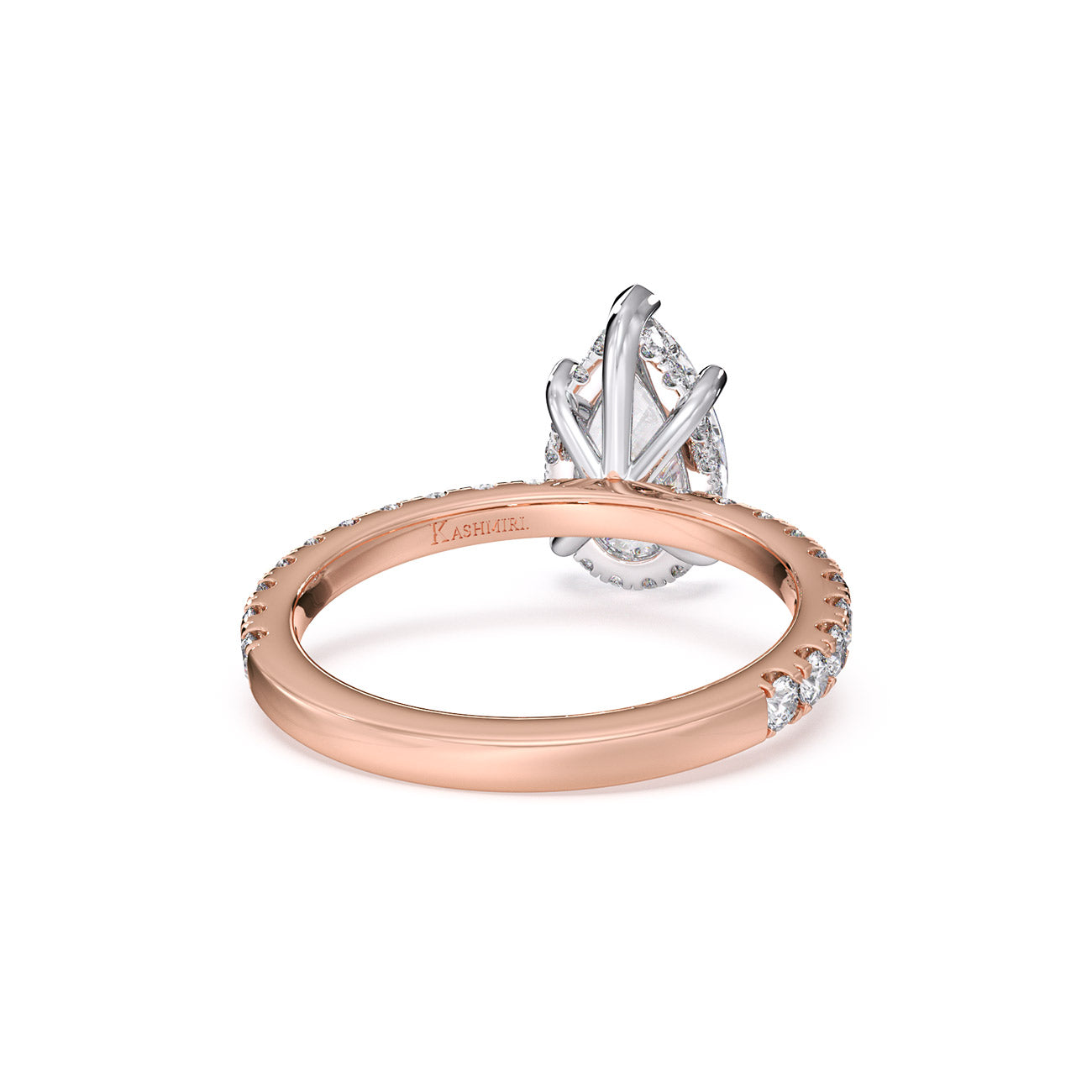 Lisa-Pear Solitaire pave with hidden halo