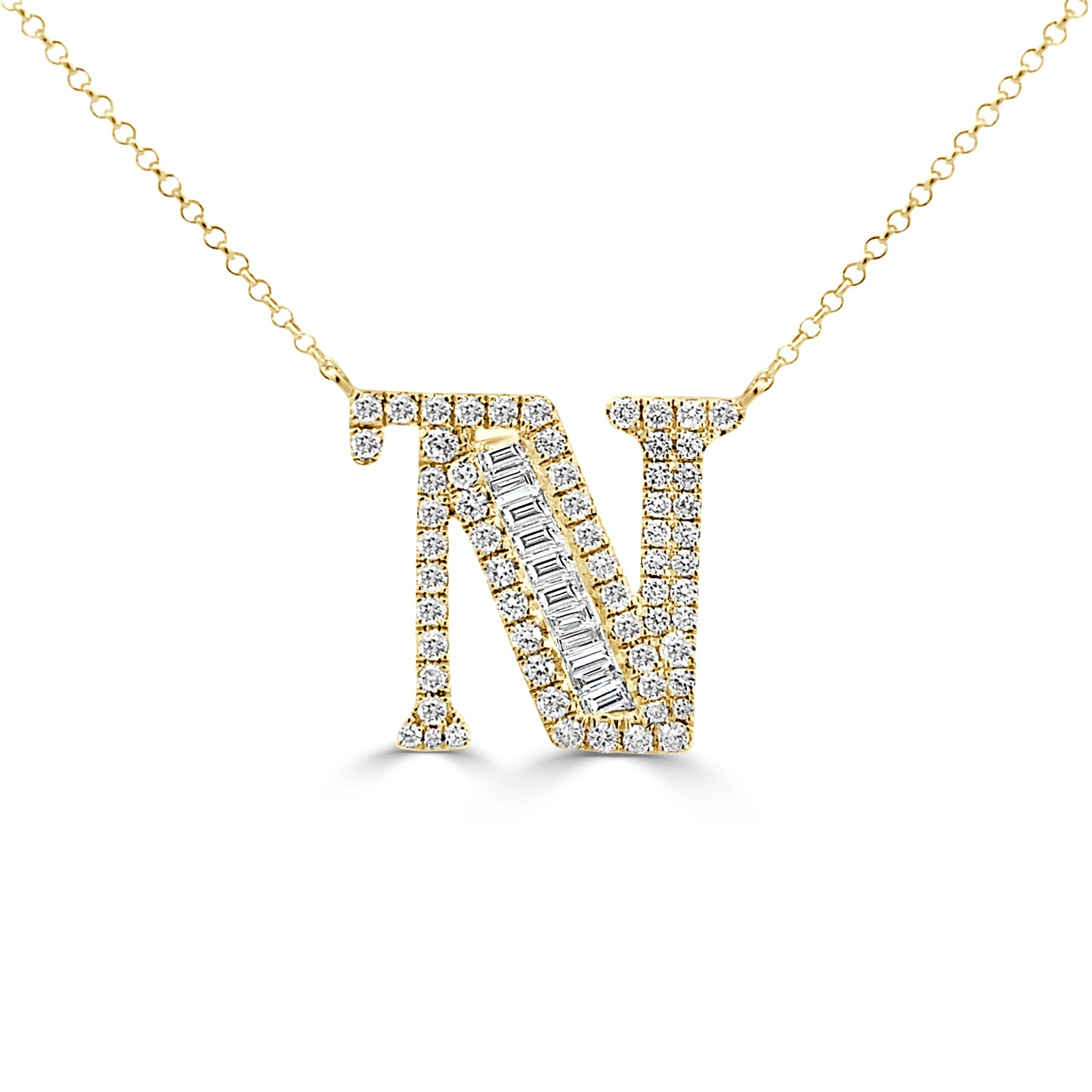 Diamond Initial Pendant "N"