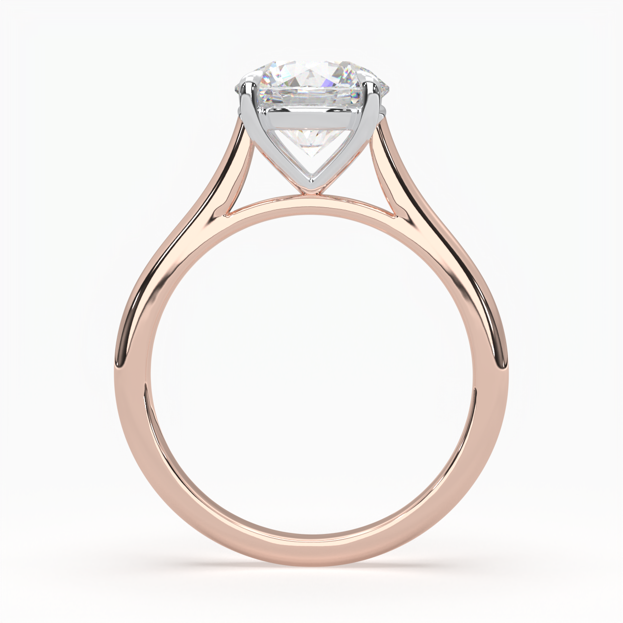 Round Solitaire Cathedral Engagement Ring LR016Y