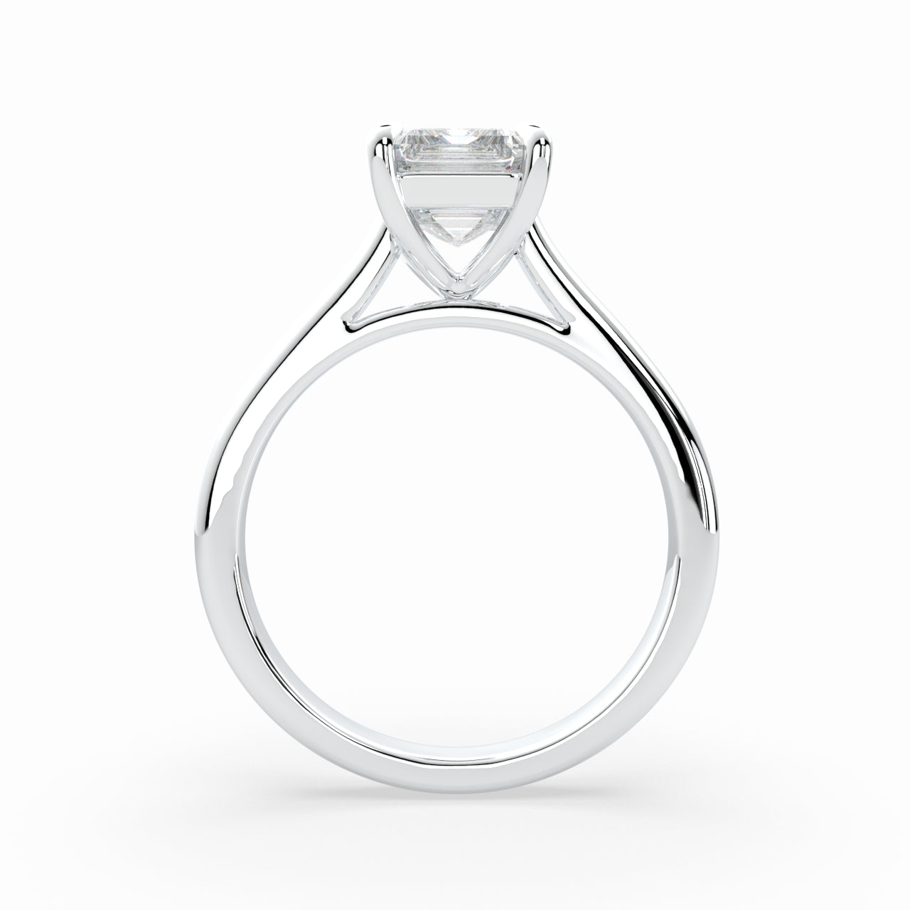 Radiant Cut Cathedral Solitaire Engagement Ring LR002R