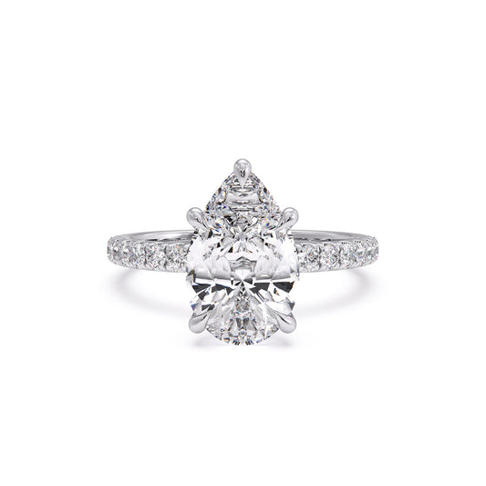 Eva-Pear pave Solitaire