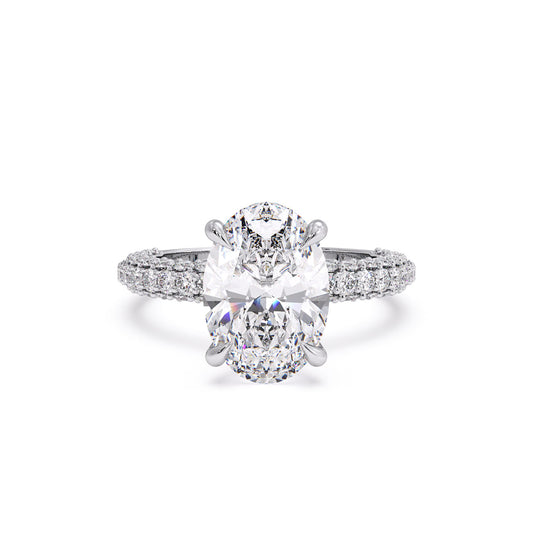 Angelica-Oval 3 row Pave  Solitaire