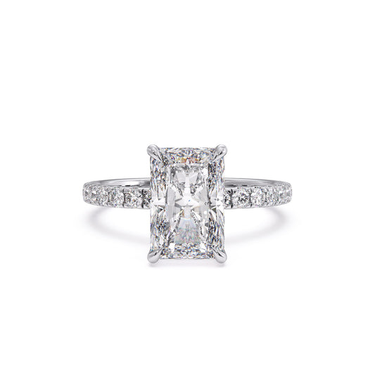 Lisa-Radiant Solitaire pave with hidden halo