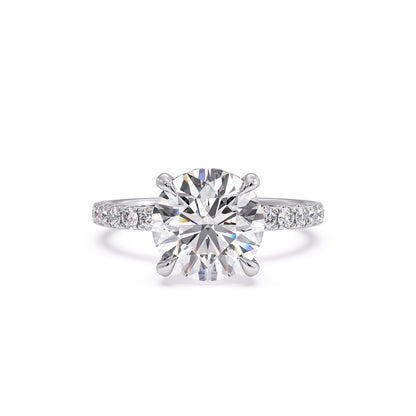 Lisa-Pear Solitaire pave with hidden halo