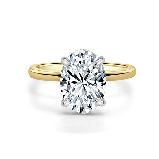 2.78ct Oval shape lab grown diamond engagement ring - 18ct Yellow Gold ladies engagement ring