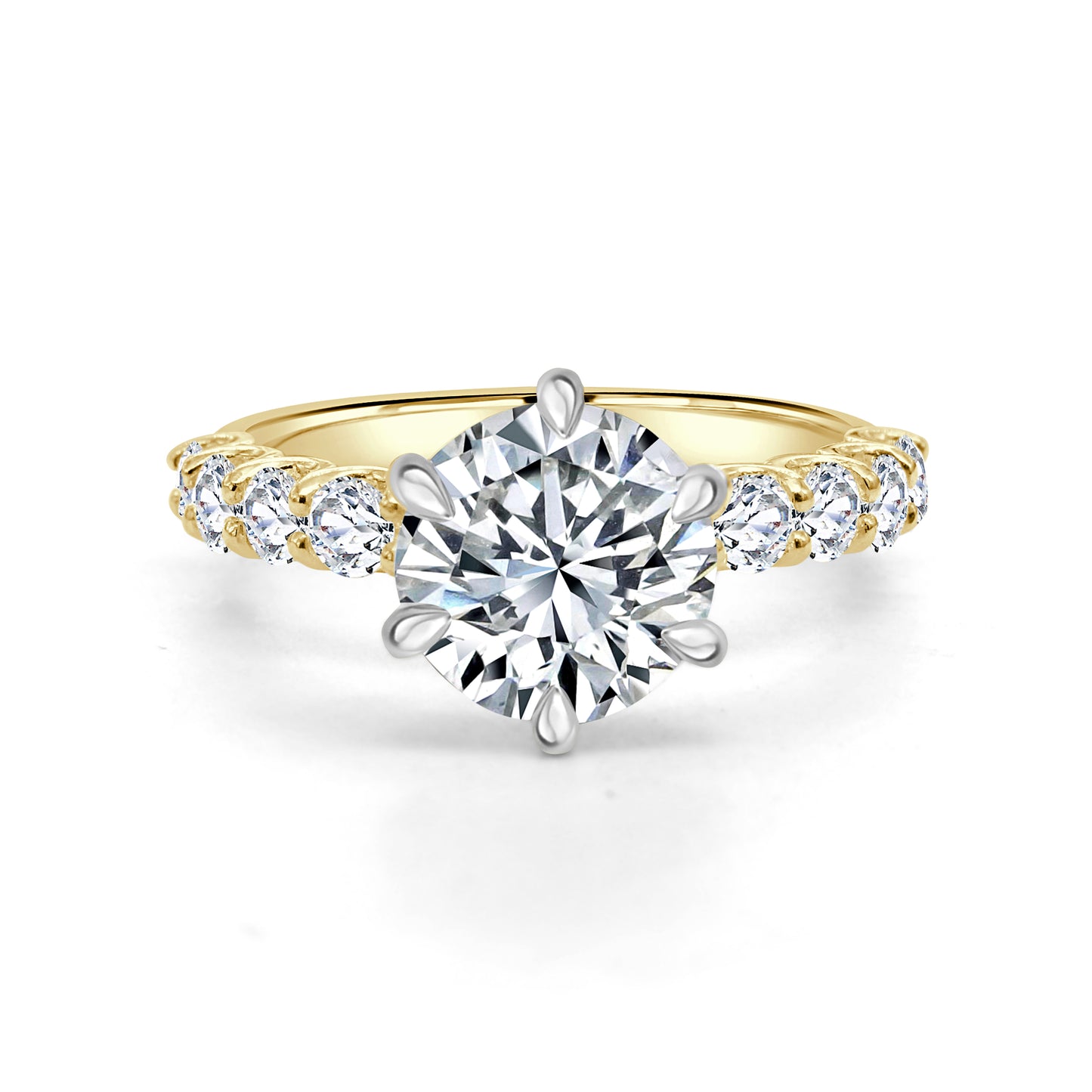 2.81ct Round Brilliant cut lab grown diamond engagement ring