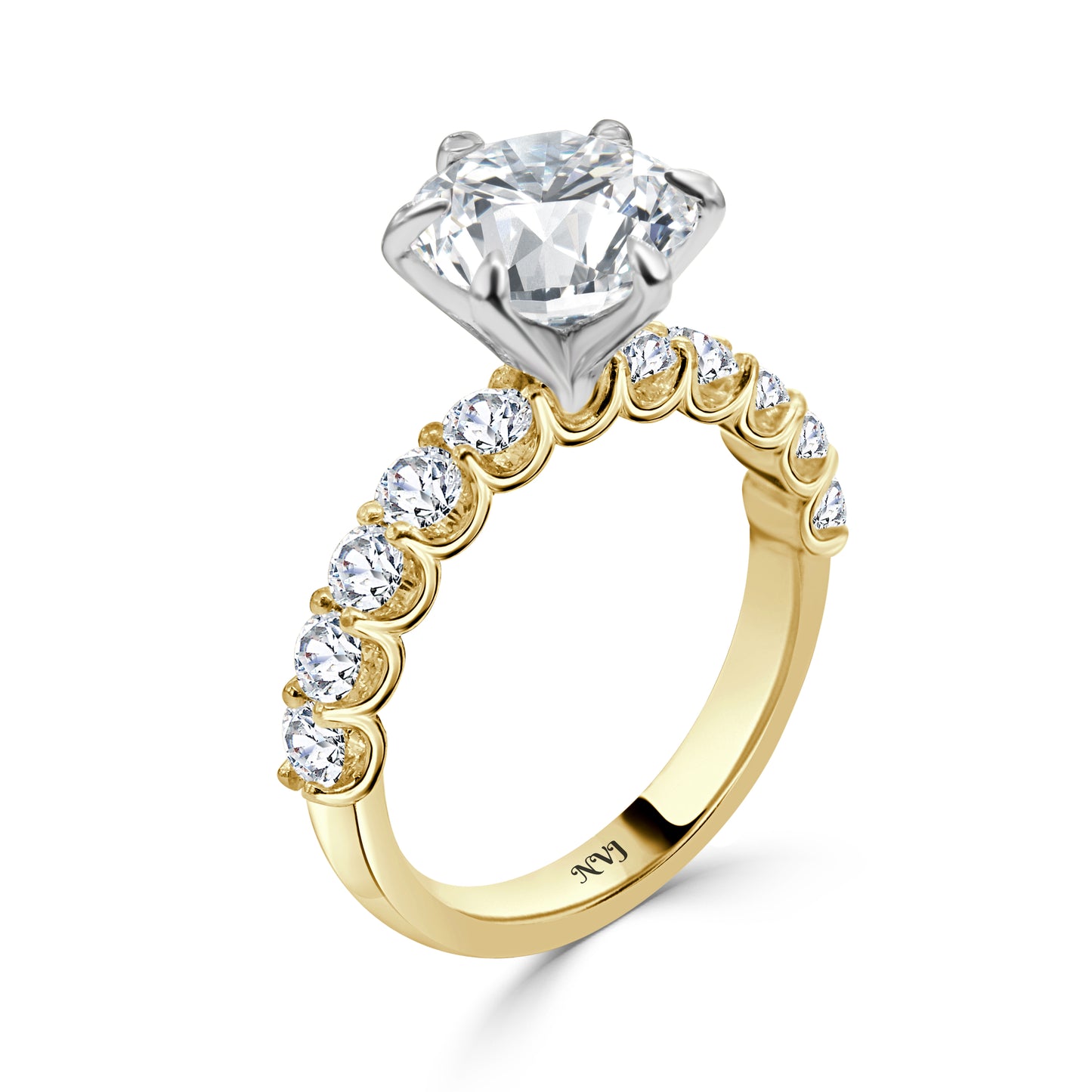 2.81ct Round Brilliant cut lab grown diamond engagement ring