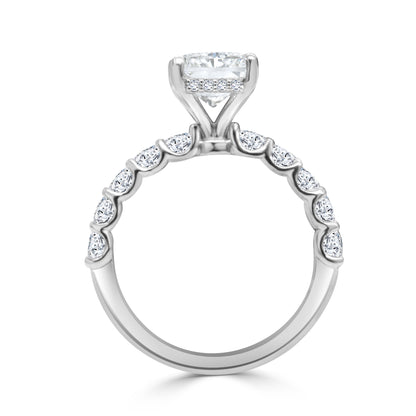 2.88ct Radiant cut lab grown diamond engagement ring