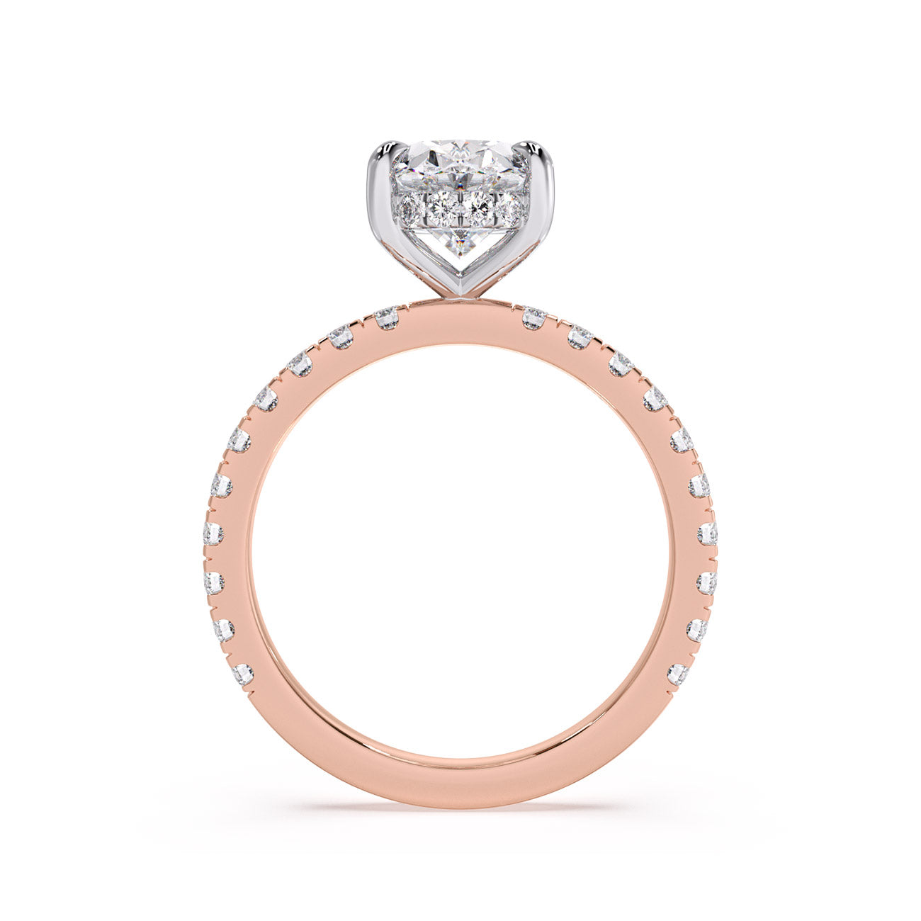 Lisa-Pear Solitaire pave with hidden halo