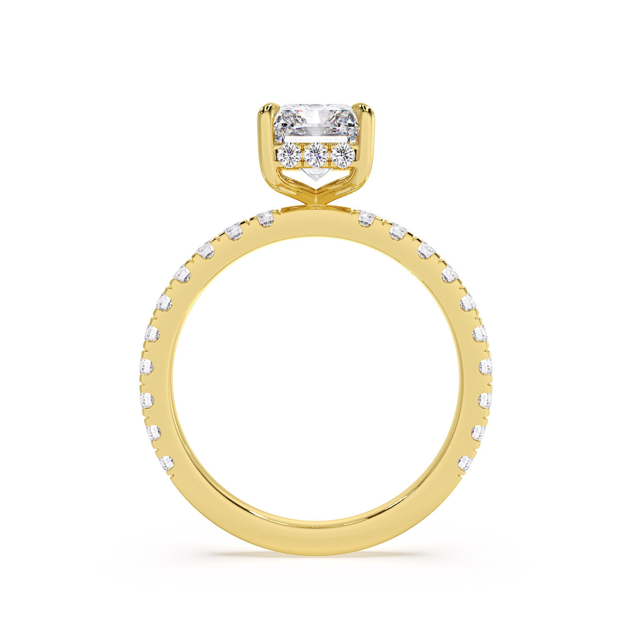 Lisa-Round Solitaire pave with hidden halo