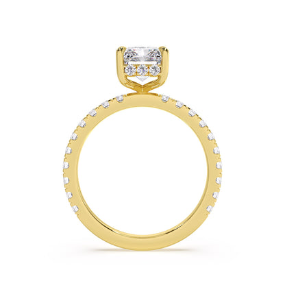 Lisa-Round Solitaire pave with hidden halo