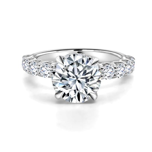 3.02ct Round Brilliant cut lab grown diamond engagement ring