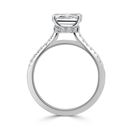 3.51ct Radiant cut lab grown diamond engagement ring