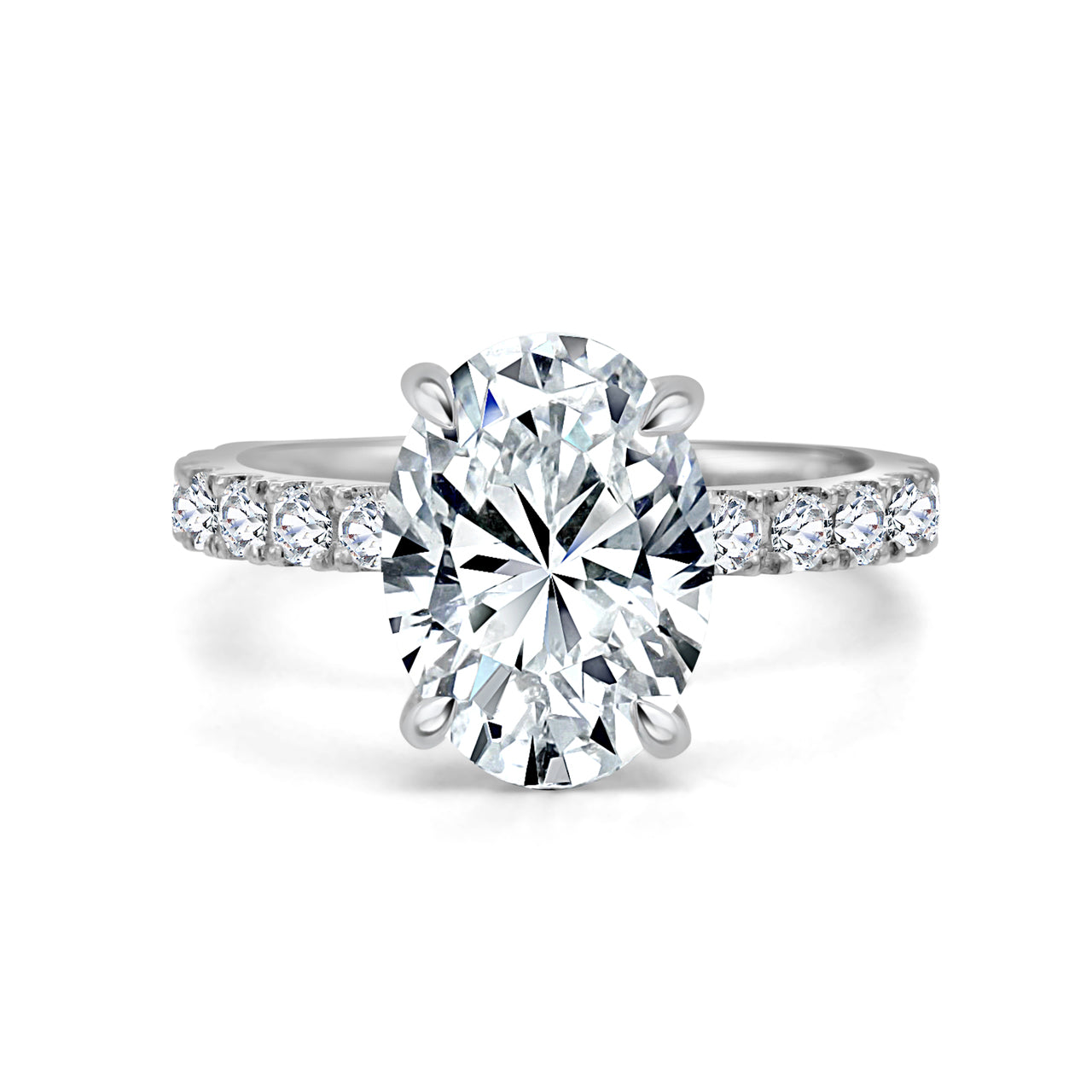 3.51ct Oval cut lab grown diamond engagement ring