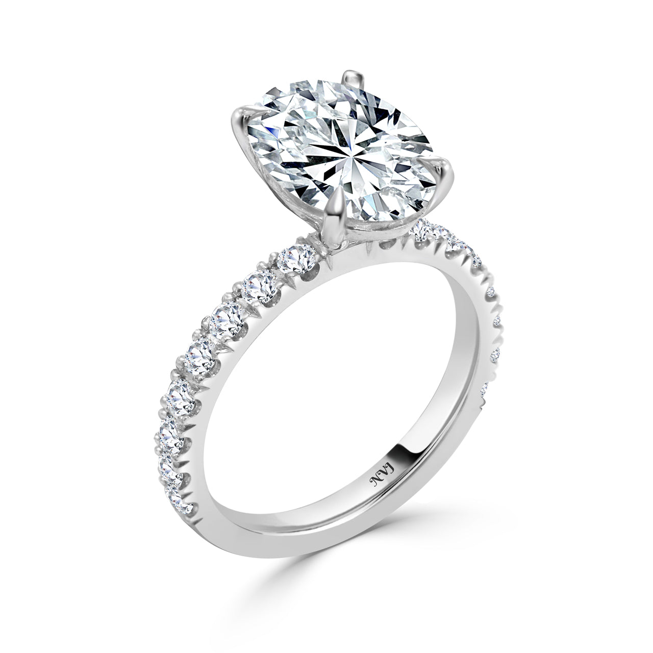 3.51ct Oval cut lab grown diamond engagement ring