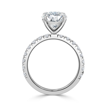 3.51ct Oval cut lab grown diamond engagement ring