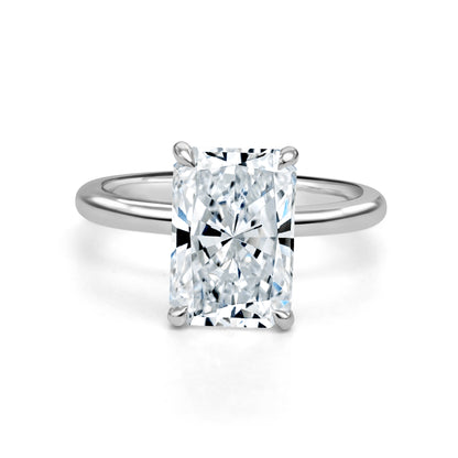 4.00ct Radiant cut lab grown diamond engagement ring