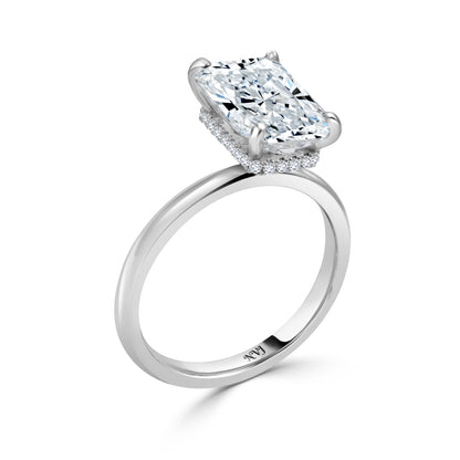 4.00ct Radiant cut lab grown diamond engagement ring