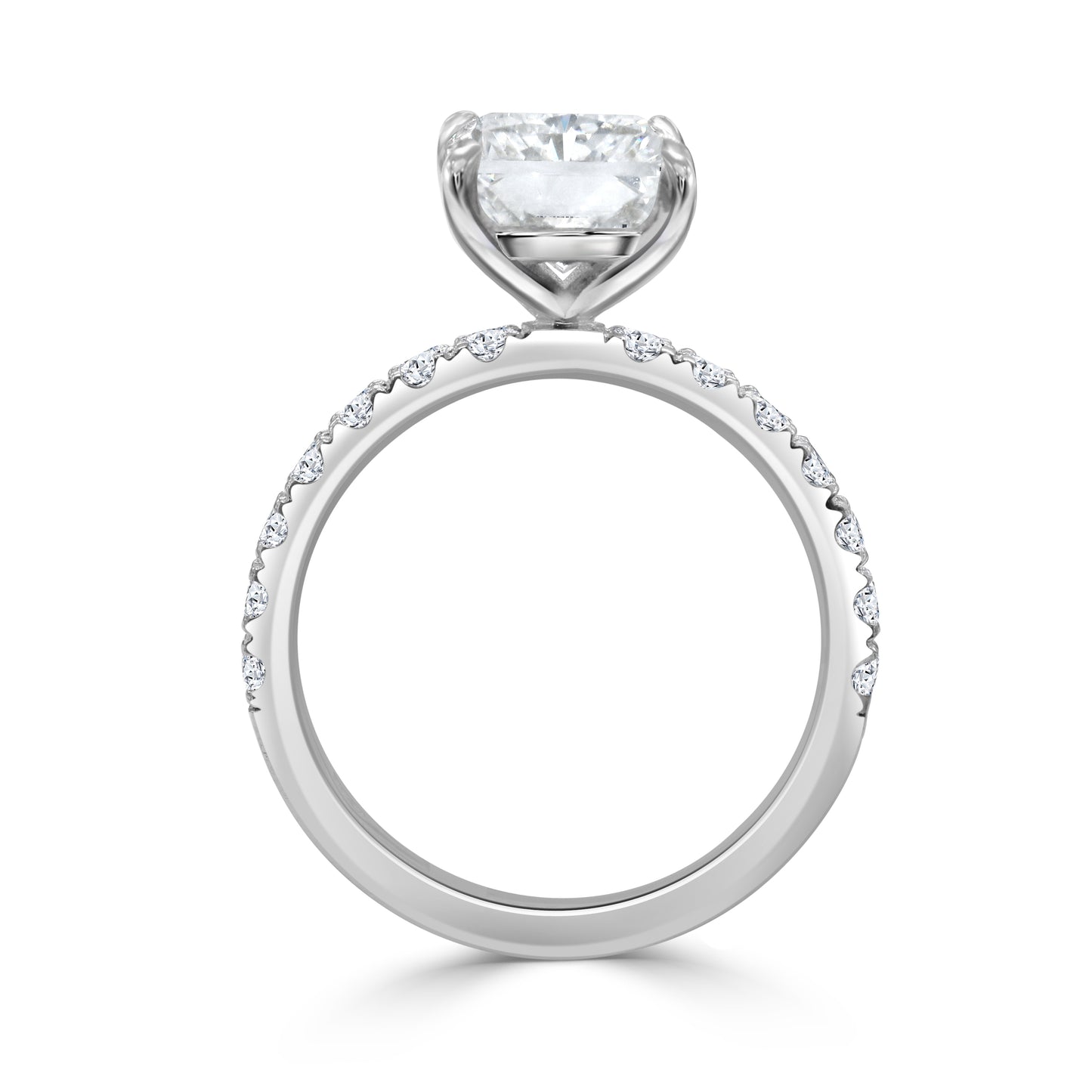 4.01ct Radiant cut lab grown diamond engagement ring