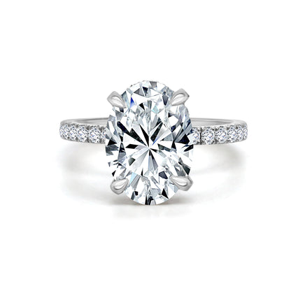 4.04ct Oval cut lab grown diamond engagement ring