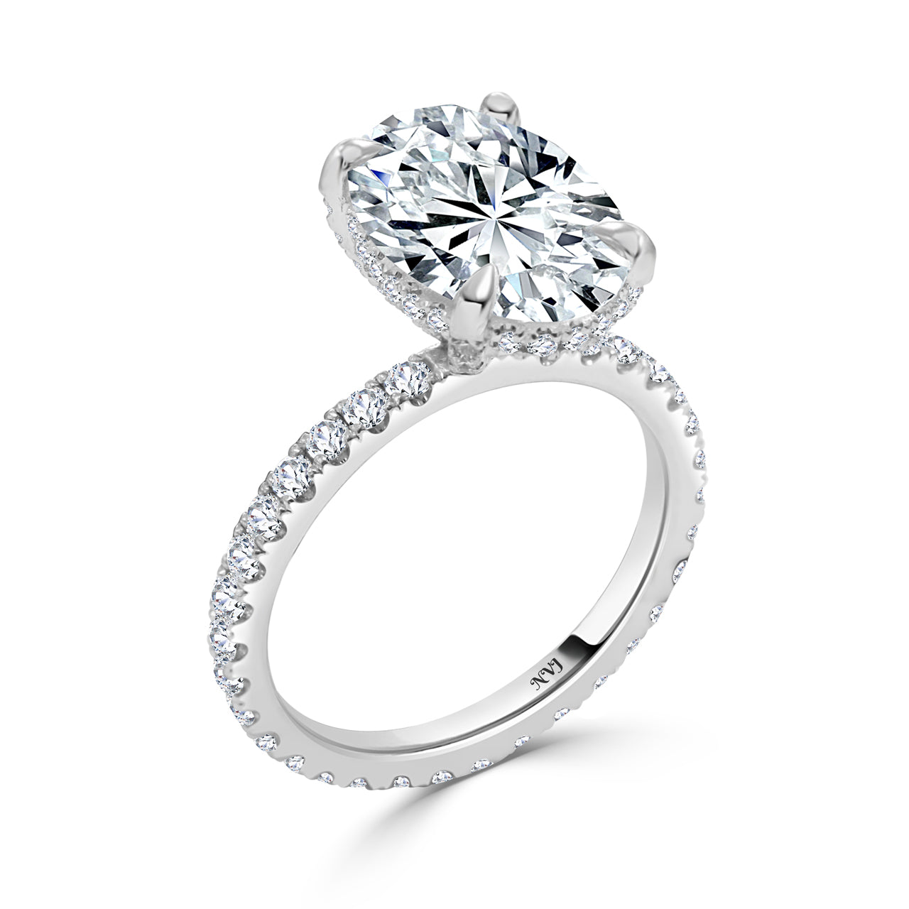 4.04ct Oval cut lab grown diamond engagement ring