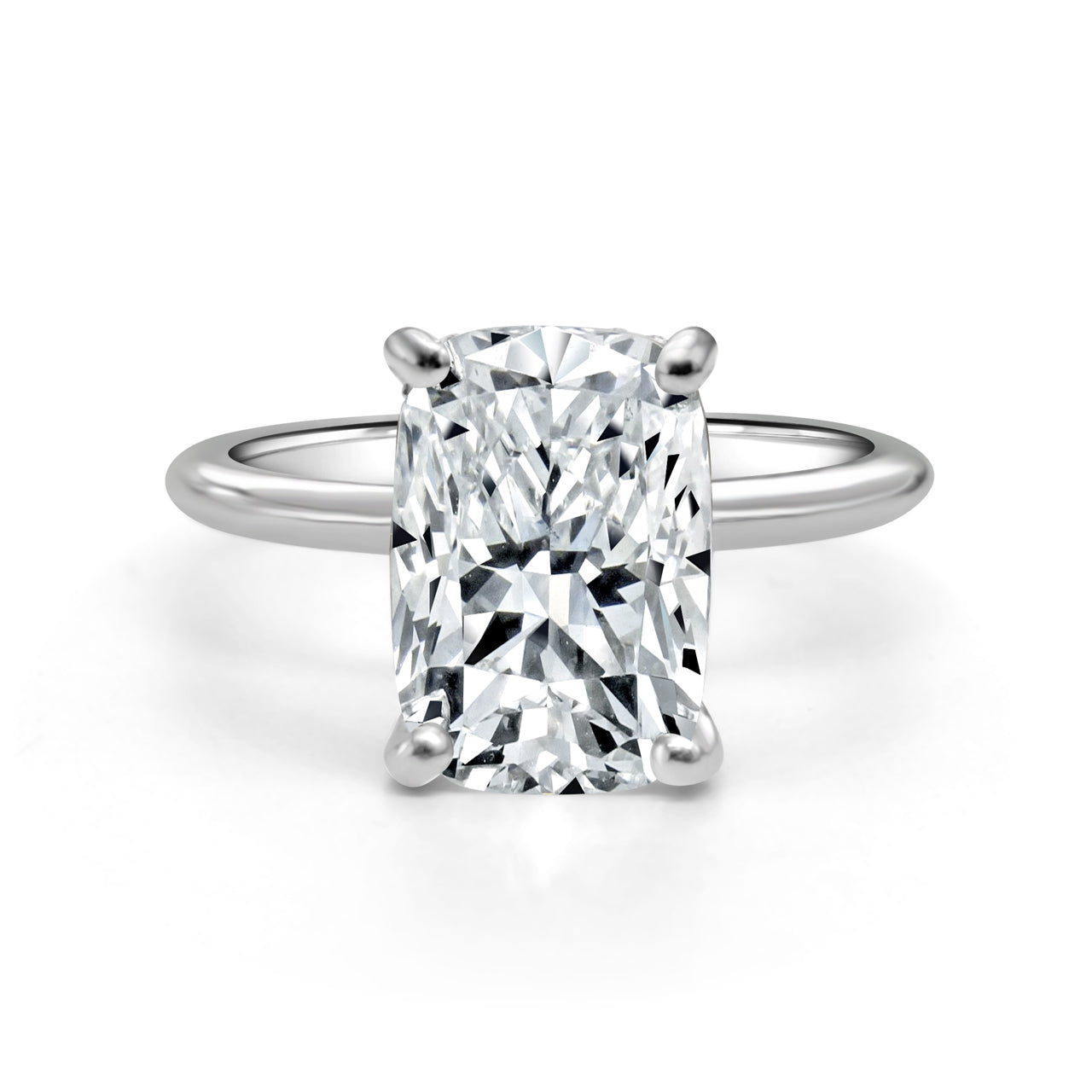 4.05ct Cushion cut lab grown diamond engagement ring