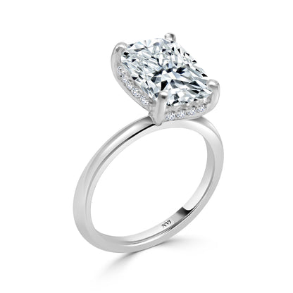 4.05ct Cushion cut lab grown diamond engagement ring