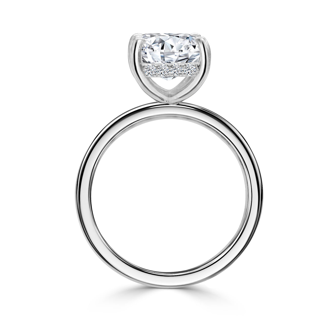 4.05ct Cushion cut lab grown diamond engagement ring