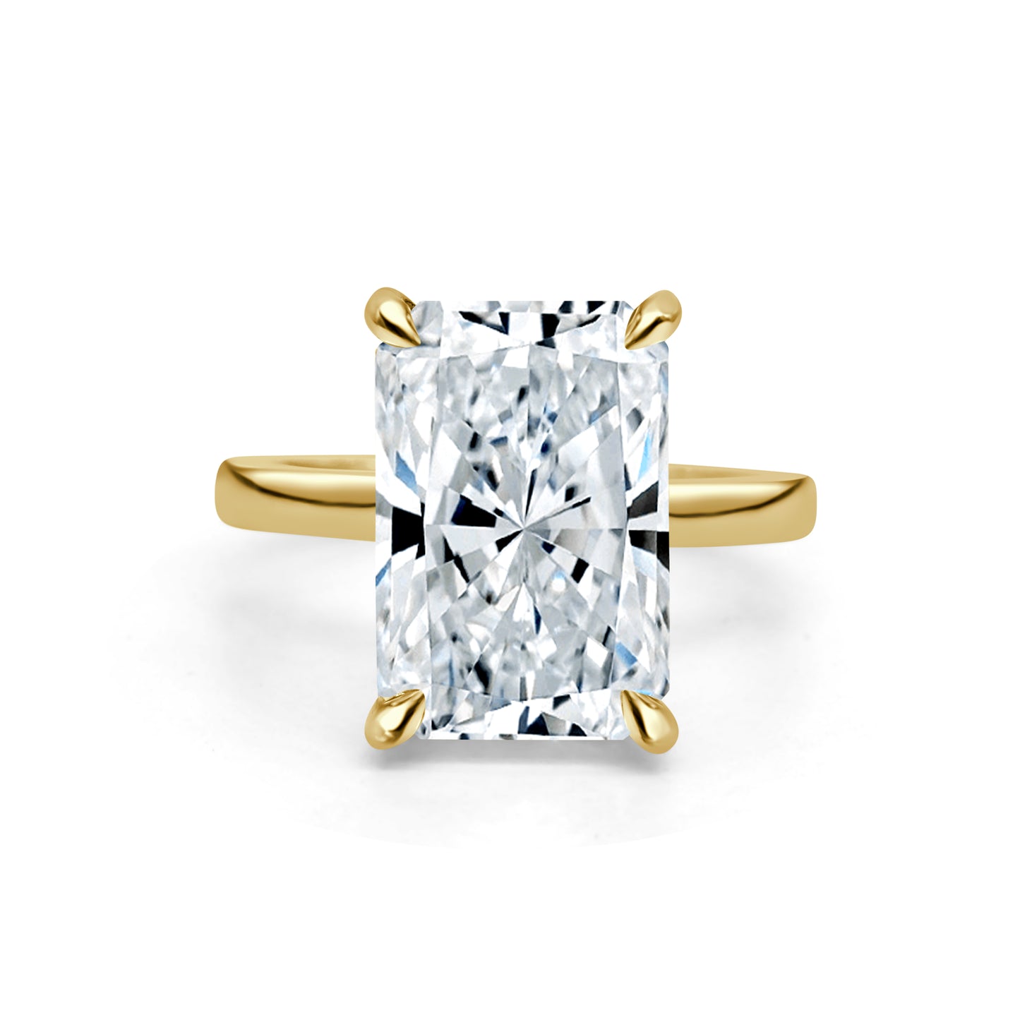 7.37ct Radiant cut lab grown diamond engagement ring