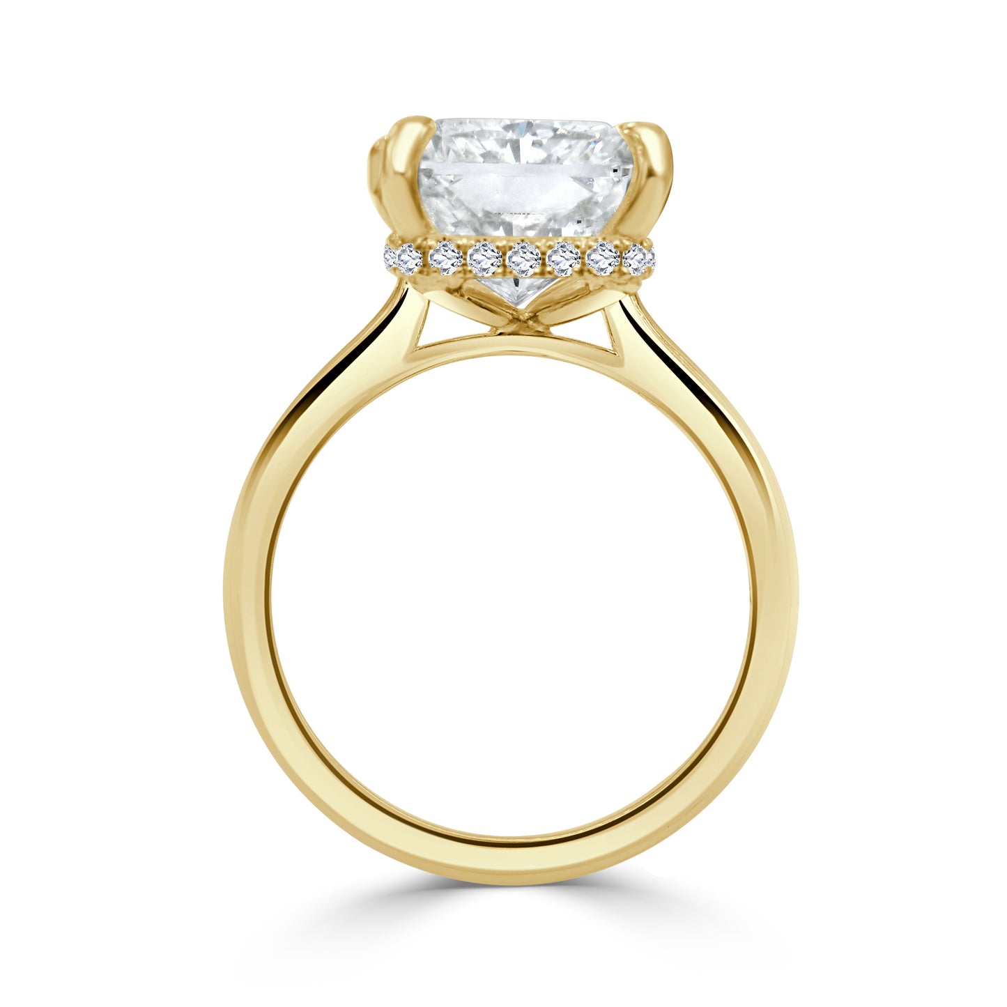 7.37ct Radiant cut lab grown diamond engagement ring