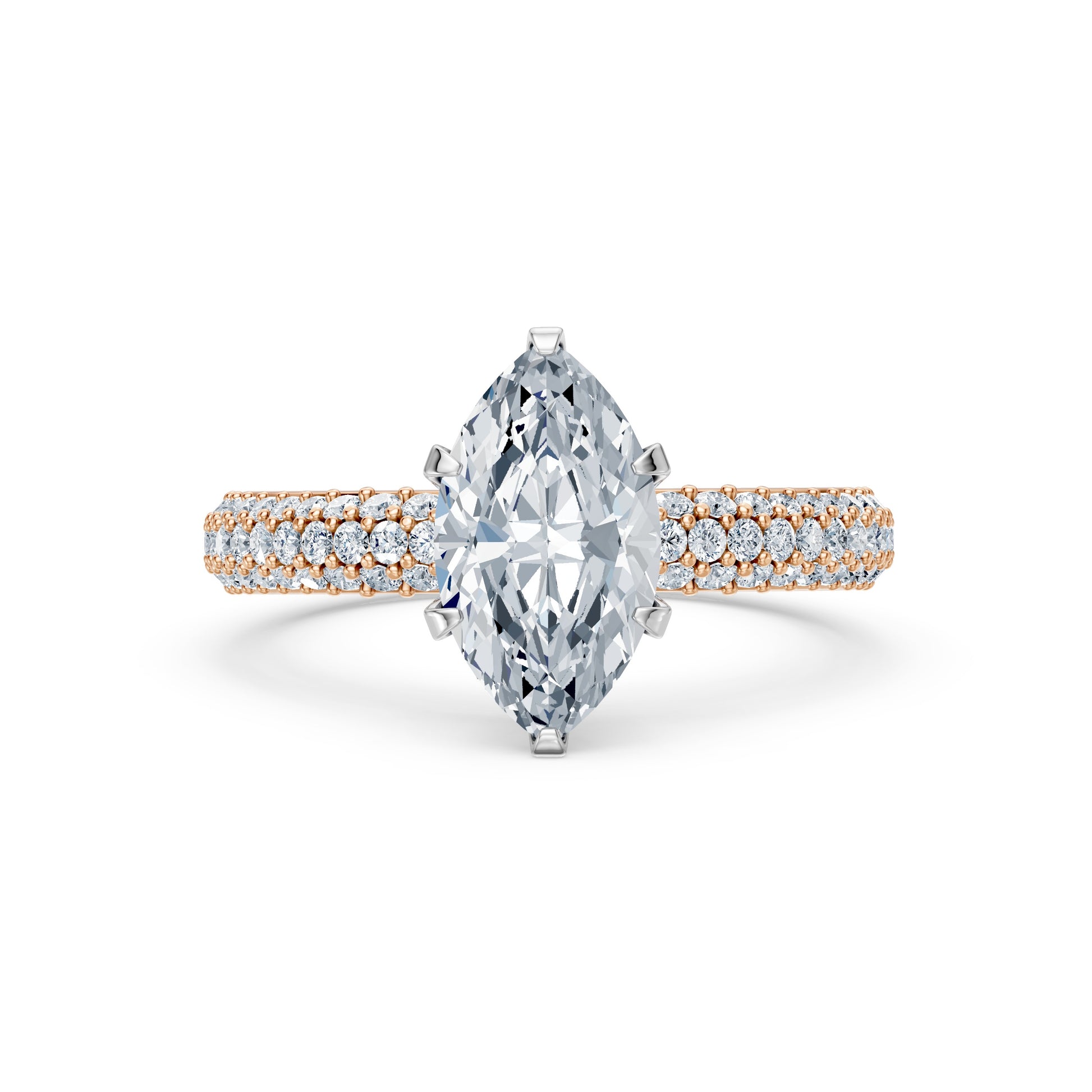 Valentina-Marquise 3 Row Solitaire