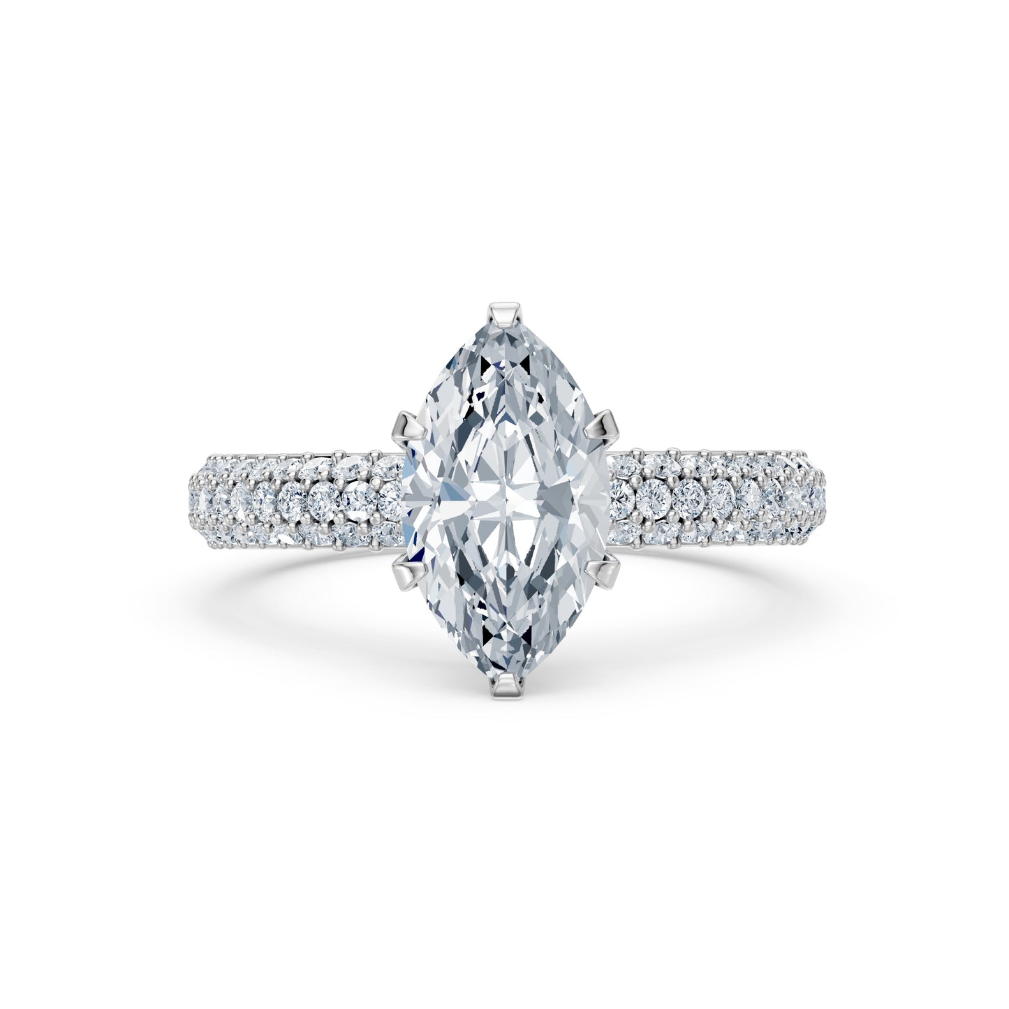 Valentina-Marquise 3 Row Solitaire