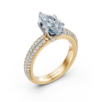 Valentina-Marquise 3 Row Solitaire