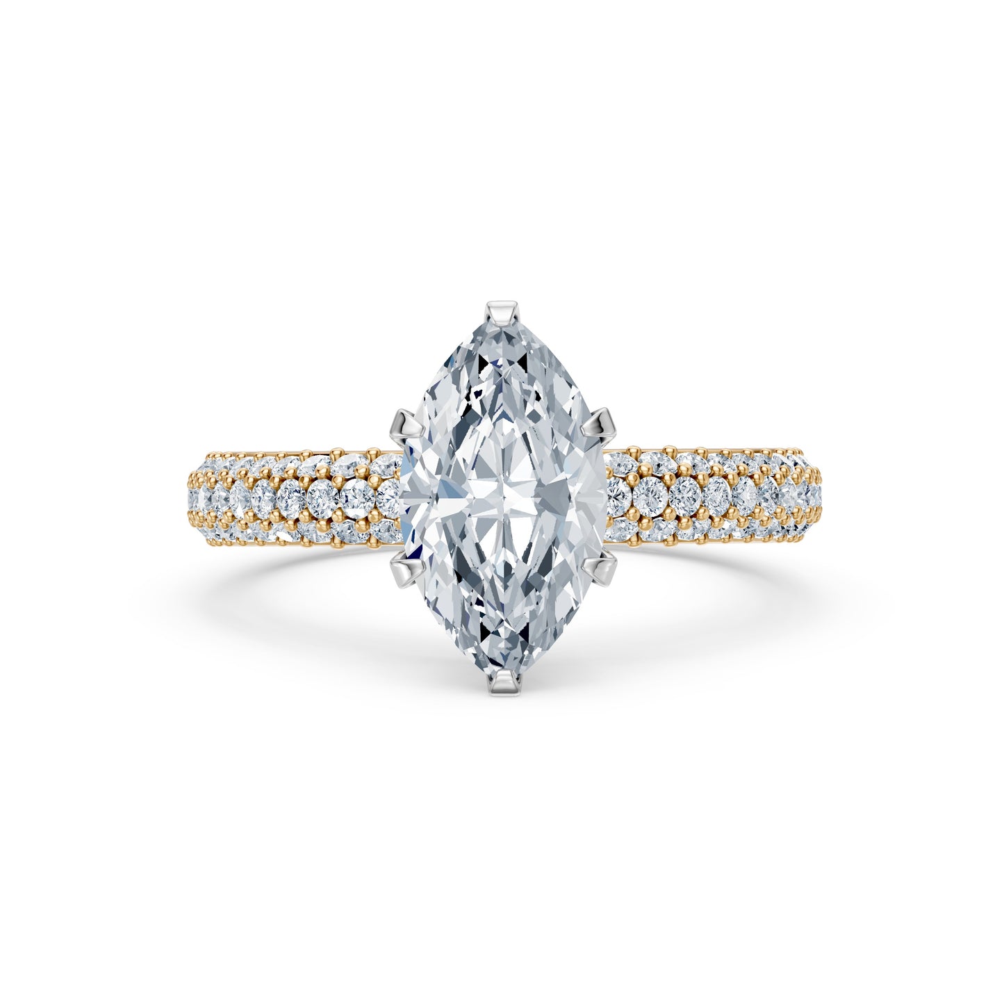 Valentina-Marquise 3 Row Solitaire