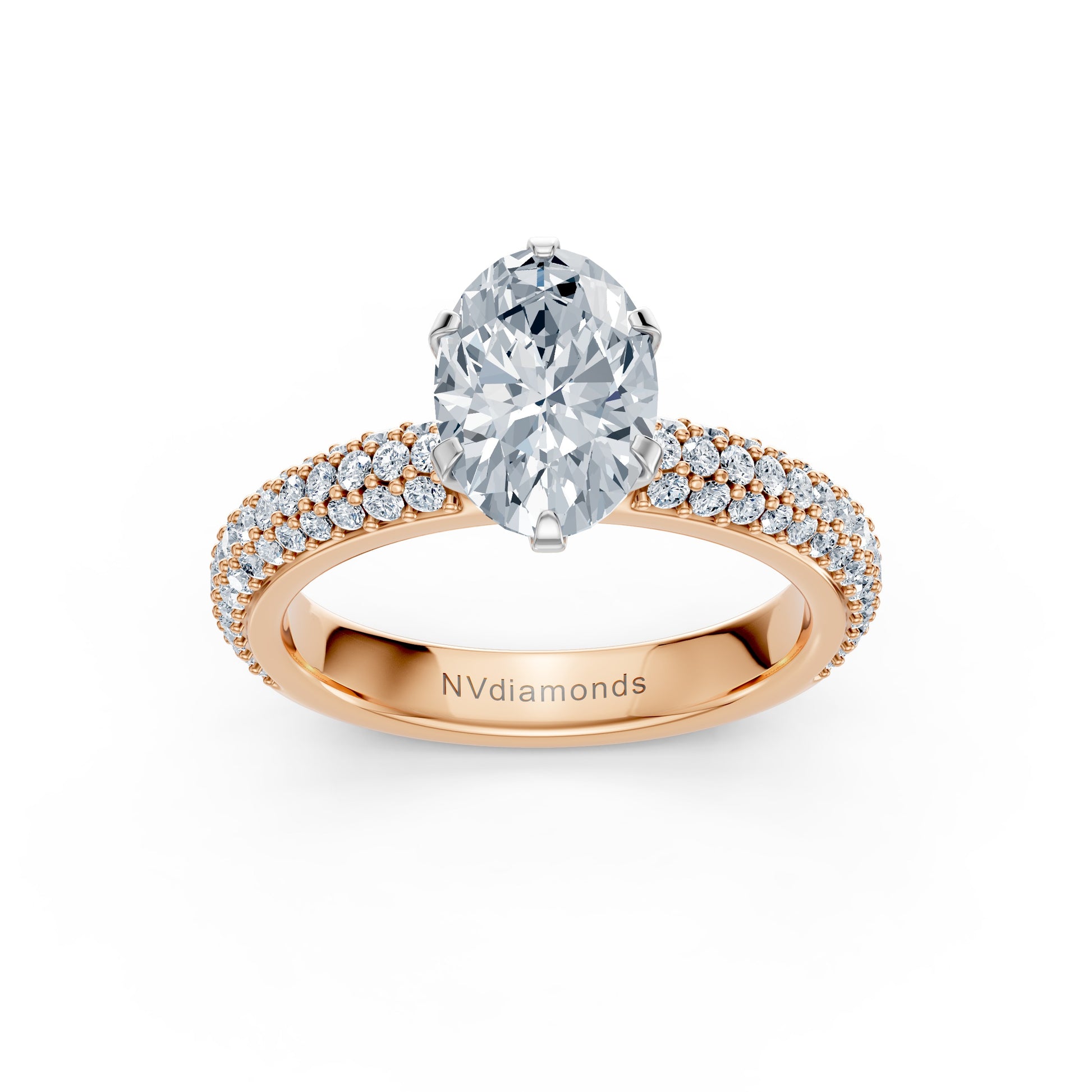Valentina-Oval 3 Row Solitaire