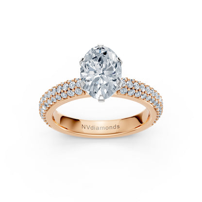 Valentina-Oval 3 Row Solitaire