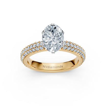 Valentina-Oval 3 Row Solitaire