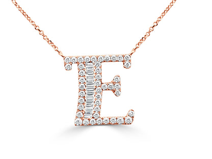 Diamond Initial Pendant "E"