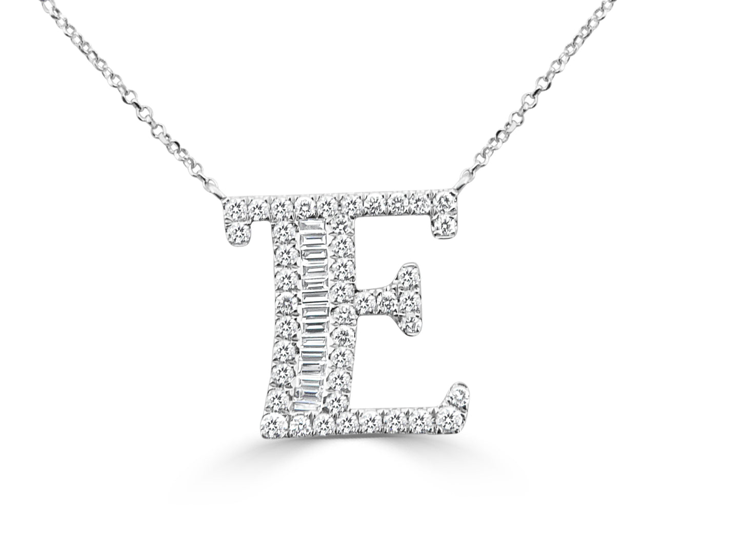 Diamond Initial Pendant "E"