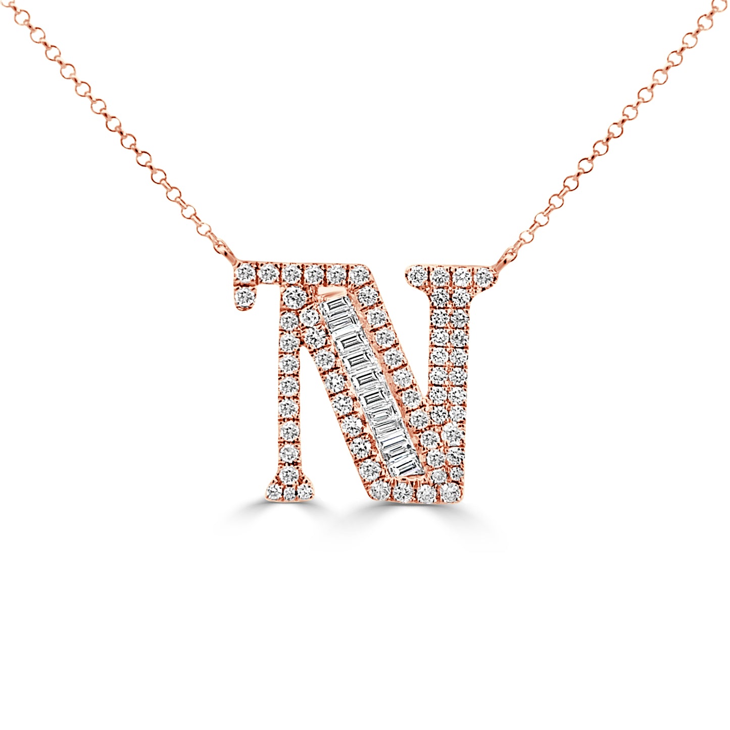 Diamond Initial Pendant "N"