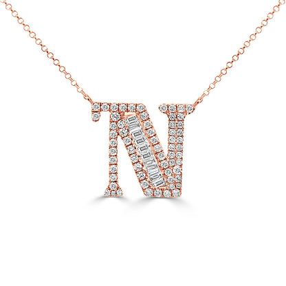 Diamond Initial Pendant "N"
