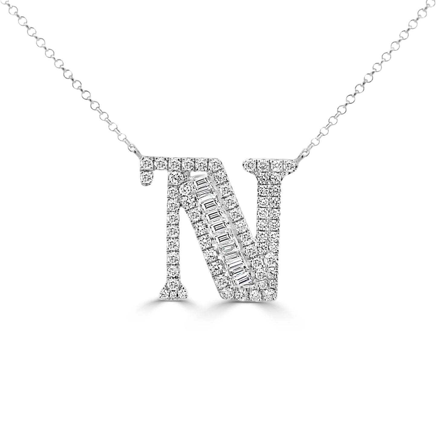 Diamond Initial Pendant "N"