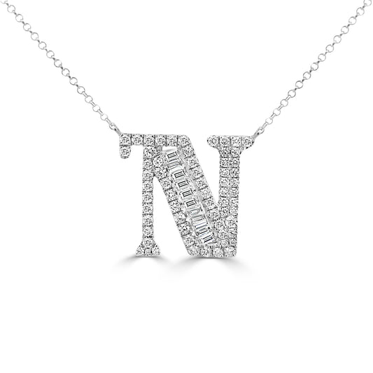 Diamond Initial Pendant "N"