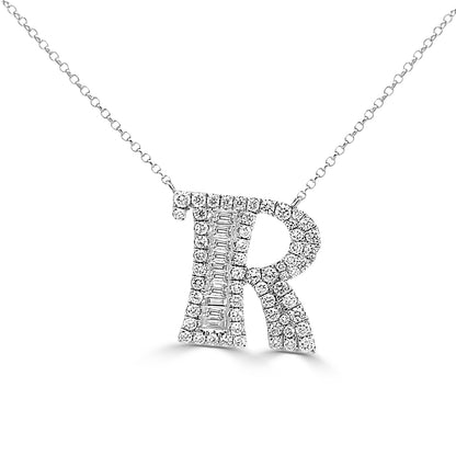 Diamond Initial Pendant "R"