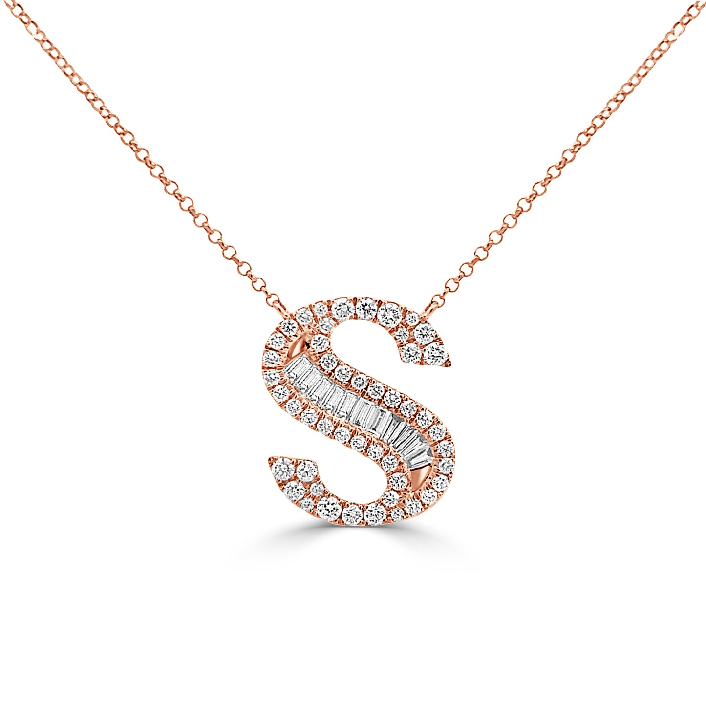 Diamond Initial Pendant "S"