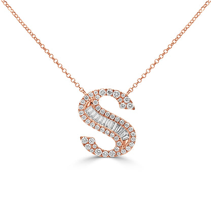 Diamond Initial Pendant "S"