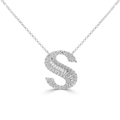 Diamond Initial Pendant "S"
