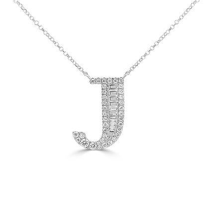 Diamond Initial Pendant "J"