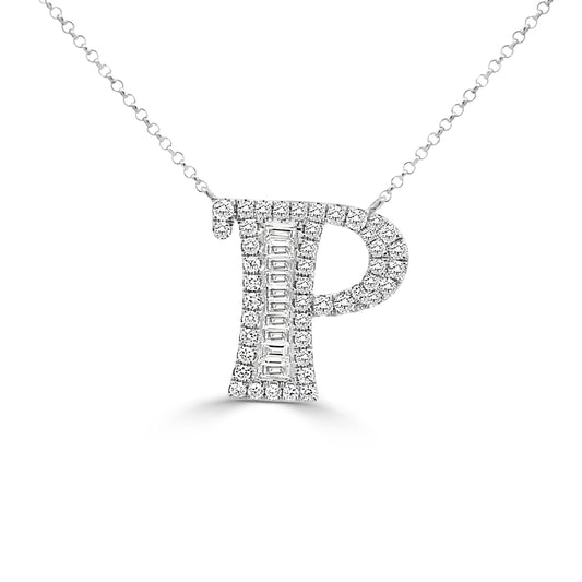 Diamond Initial Pendant "P"